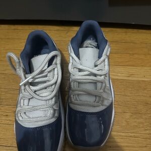 Jordan Kids Navy & White Glossy Toe Basketball Shoes